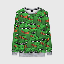 Свитшот женский Pepe The Frog, цвет: 3D-меланж