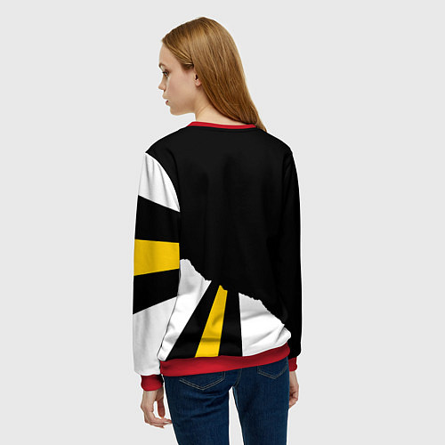 Женский свитшот Войска связи - громче крикнешь, дальше слышно / 3D-Красный – фото 4