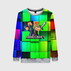 Свитшот женский MINECRAFT, цвет: 3D-меланж