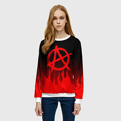 Свитшот женский АНАРХИЯ, цвет: 3D-белый — фото 2