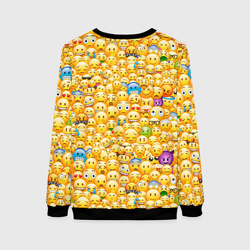 Женский свитшот Смайлики Emoji / 3D-Черный – фото 2