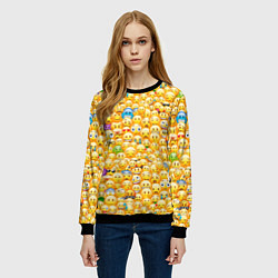 Свитшот женский Смайлики Emoji, цвет: 3D-черный — фото 2