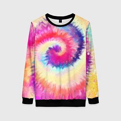 Свитшот женский Tie Dye vortex, цвет: 3D-черный