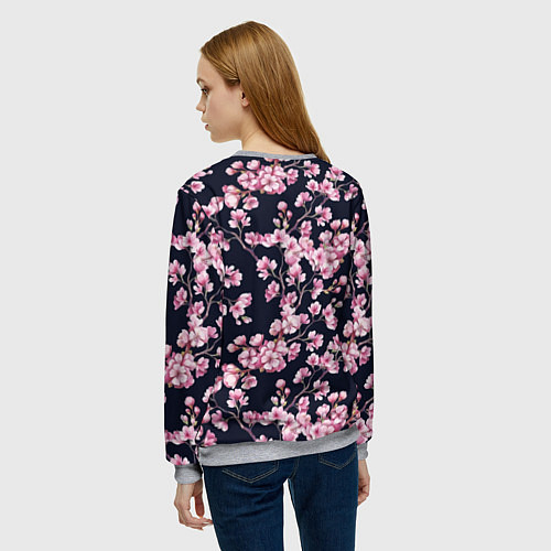 Женский свитшот Сакура / 3D-Меланж – фото 4