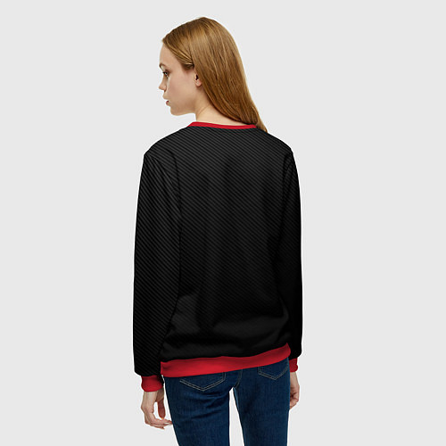 Женский свитшот MERCEDES-BENZ CARBON / 3D-Красный – фото 4