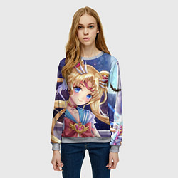 Свитшот женский SAILOR MOON, цвет: 3D-меланж — фото 2