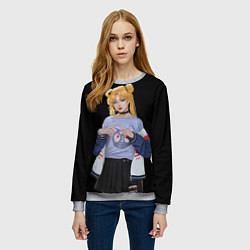 Свитшот женский СЕЙЛОР МУН, цвет: 3D-меланж — фото 2