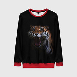 Свитшот женский Тигр, цвет: 3D-красный