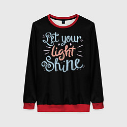 Свитшот женский Позволь своему свету сиять, цвет: 3D-красный