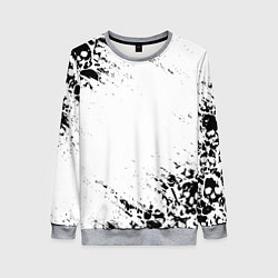 Свитшот женский БЕЛЫЕ ЧЕРЕПА, цвет: 3D-меланж