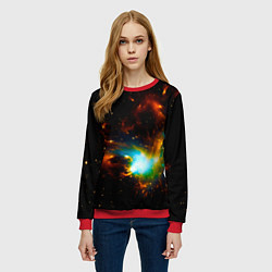 Свитшот женский Галактика, цвет: 3D-красный — фото 2