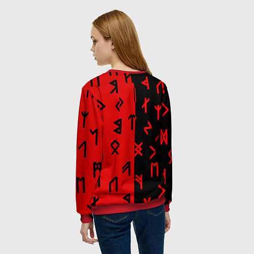 Женский свитшот РУНЫ / 3D-Красный – фото 4