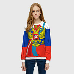 Свитшот женский Герб России, цвет: 3D-белый — фото 2