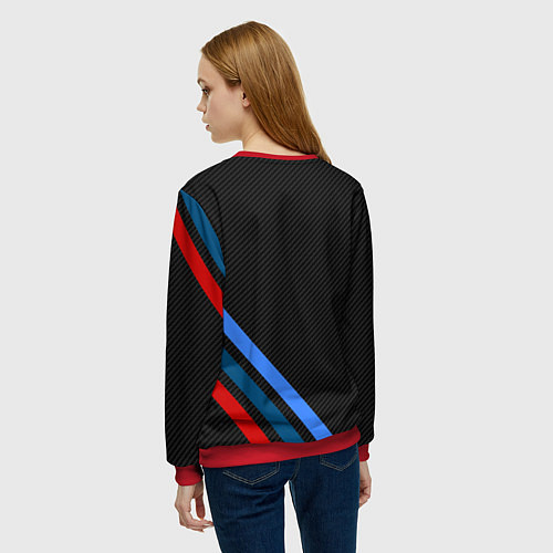 Женский свитшот BMW POWER CARBON / 3D-Красный – фото 4