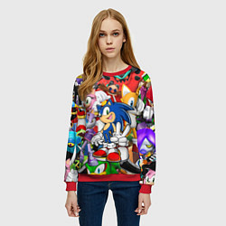 Свитшот женский Sonic ПЕРСОНАЖИ, цвет: 3D-красный — фото 2