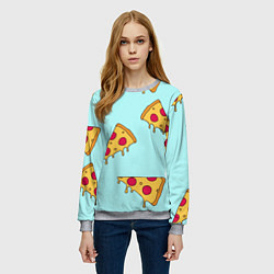Свитшот женский Ароматная пицца, цвет: 3D-меланж — фото 2