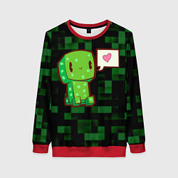 Свитшот женский Minecraft Creeper, цвет: 3D-красный
