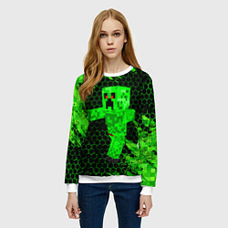 Свитшот женский MINECRAFT CREEPER, цвет: 3D-белый — фото 2