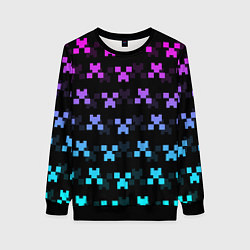 Свитшот женский MINECRAFT CREEPER NEON, цвет: 3D-черный