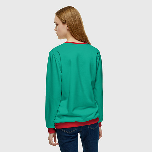 Женский свитшот Зеленый / 3D-Красный – фото 4