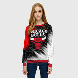 Свитшот женский CHICAGO BULLS, цвет: 3D-красный — фото 2