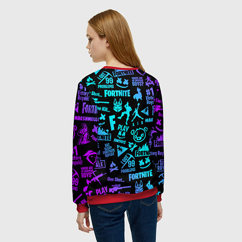 Женский свитшот FORTNITE / 3D-Красный – фото 4