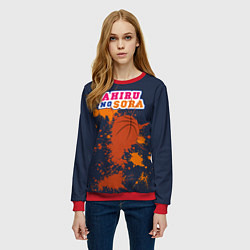 Свитшот женский Ahiru no Sora, цвет: 3D-красный — фото 2