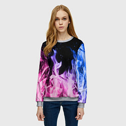 Свитшот женский НЕОНОВЫЙ ОГОНЬ, цвет: 3D-меланж — фото 2