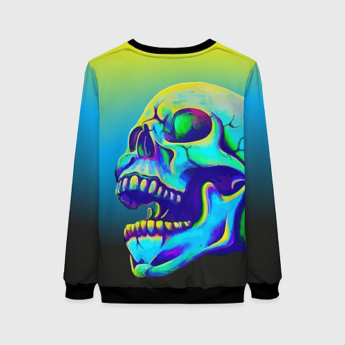 Женский свитшот Neon skull / 3D-Черный – фото 2