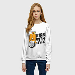 Свитшот женский RIDE WITH STYLE Z, цвет: 3D-белый — фото 2