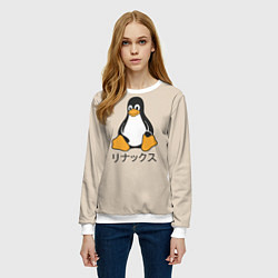 Свитшот женский Linux, цвет: 3D-белый — фото 2