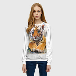Свитшот женский Tiger Art, цвет: 3D-белый — фото 2