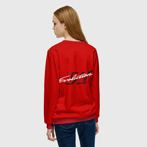 Женский свитшот Mitsubishi Lancer Evolution VI / 3D-Красный – фото 4