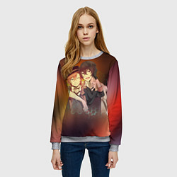 Свитшот женский Дазай и Чуя, цвет: 3D-меланж — фото 2