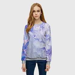 Свитшот женский Разводы сиреневой краской, цвет: 3D-меланж — фото 2