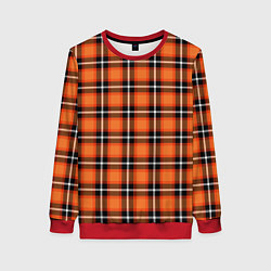 Свитшот женский Шотландская клетка, цвет: 3D-красный