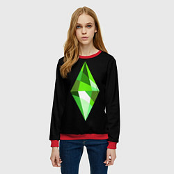 Свитшот женский The Sims Plumbob, цвет: 3D-красный — фото 2