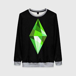 Свитшот женский The Sims Plumbob, цвет: 3D-меланж