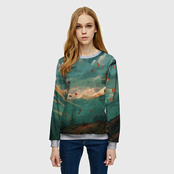 Свитшот женский Горы, цвет: 3D-меланж — фото 2