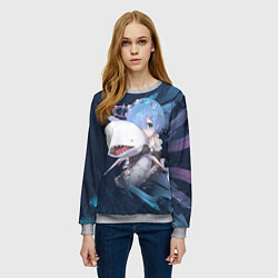 Свитшот женский Re: Zero Жизнь с нуля, цвет: 3D-меланж — фото 2