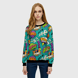 Свитшот женский Pop art comics, цвет: 3D-черный — фото 2