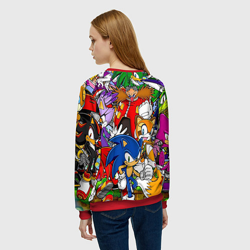 Женский свитшот Sonic / 3D-Красный – фото 4