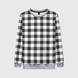 Женский свитшот Черно-белая клетка