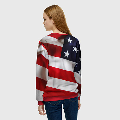 Женский свитшот США USA / 3D-Красный – фото 4