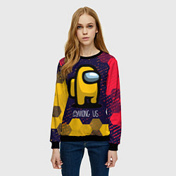 Свитшот женский AMONG US АМОНГ АС, цвет: 3D-черный — фото 2