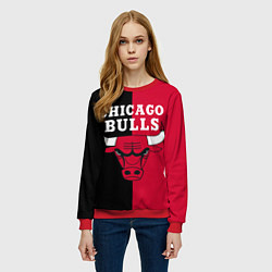Свитшот женский Чикаго Буллз, цвет: 3D-красный — фото 2