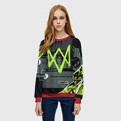 Свитшот женский WATCH DOGS: LEGION, цвет: 3D-красный — фото 2