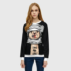 Свитшот женский Космическая Лама, цвет: 3D-белый — фото 2