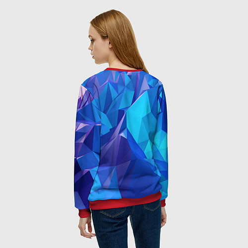 Женский свитшот NEON CRYSTALLS / 3D-Красный – фото 4