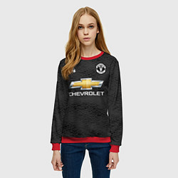 Свитшот женский MANCHESTER UNITED 2021 - AWAY, цвет: 3D-красный — фото 2